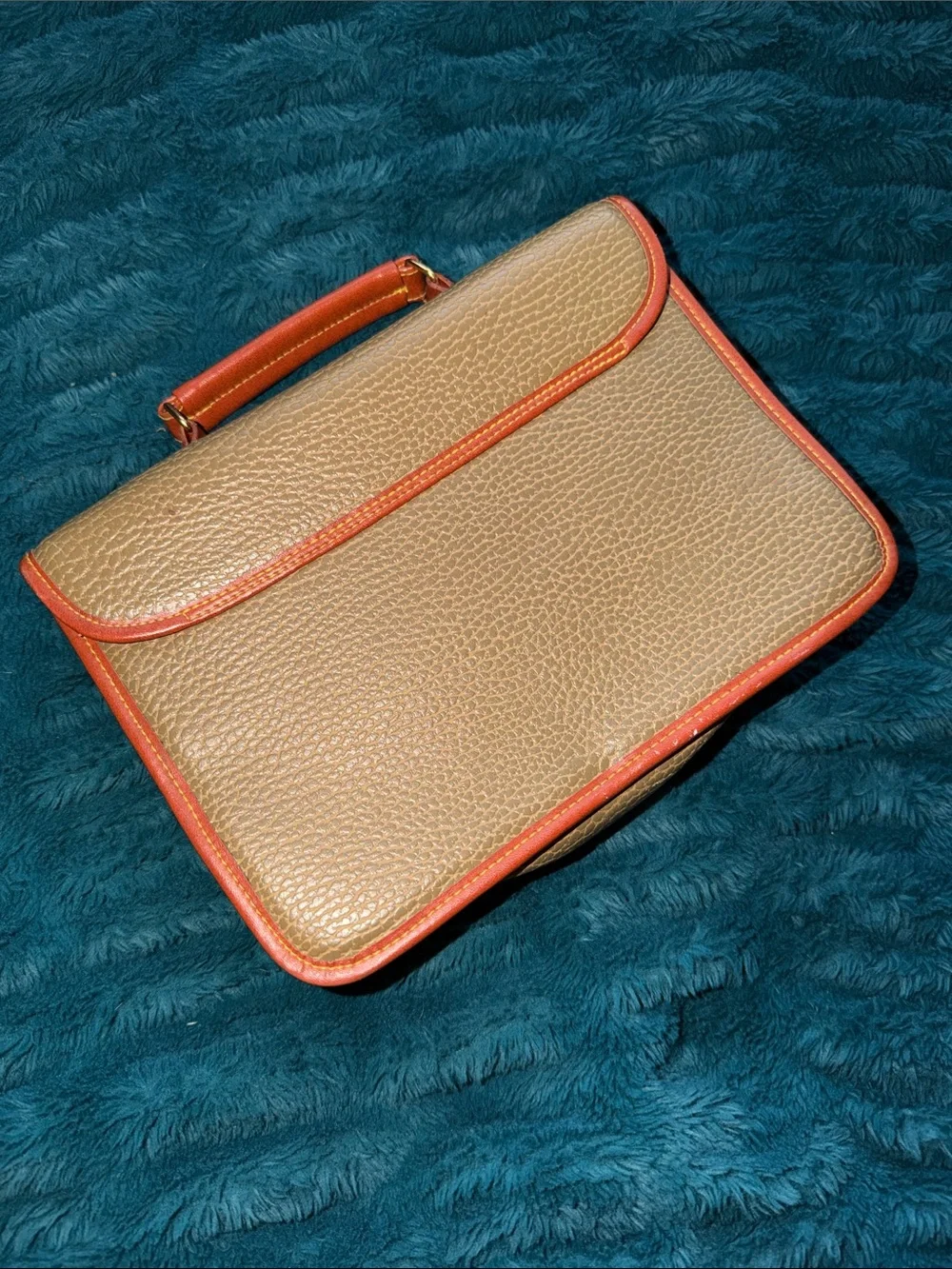 Vintage (1989-1993) Dooney & Bourke Tan Satchel Saddle Brown Trim - Make an Off!